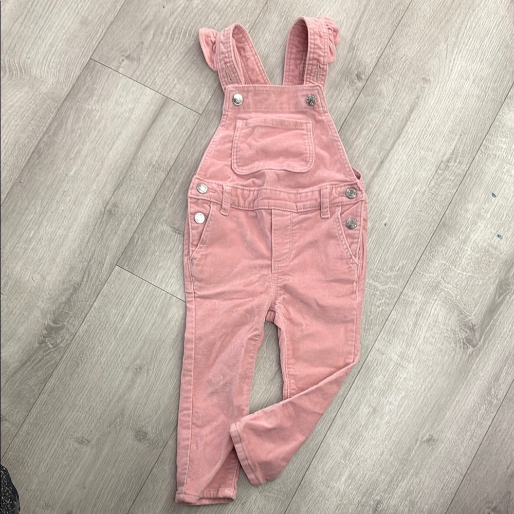 Gap kids size 2z Pink Overalls. Velvety material.